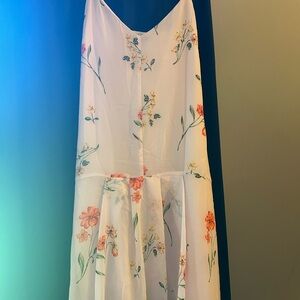 Who What Wear Cream Floral Dress